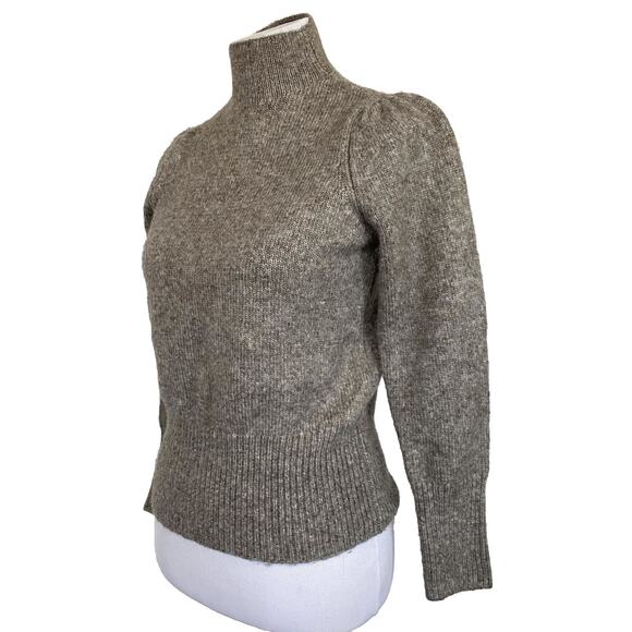 Marled Reunited Women’s Sweater Pullover Turtleneck Pleated Shoulders Tan Sz S - Picture 2 of 8